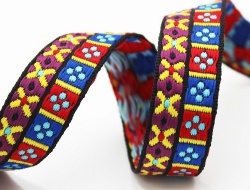 custom polyester 20mm ethnic jacquard trims for clothing