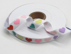 Bespoke 2cm heart shape printed logo woven tapes