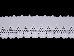 Manufacture 80mm white eyelet embroidery fabric trims for dresses